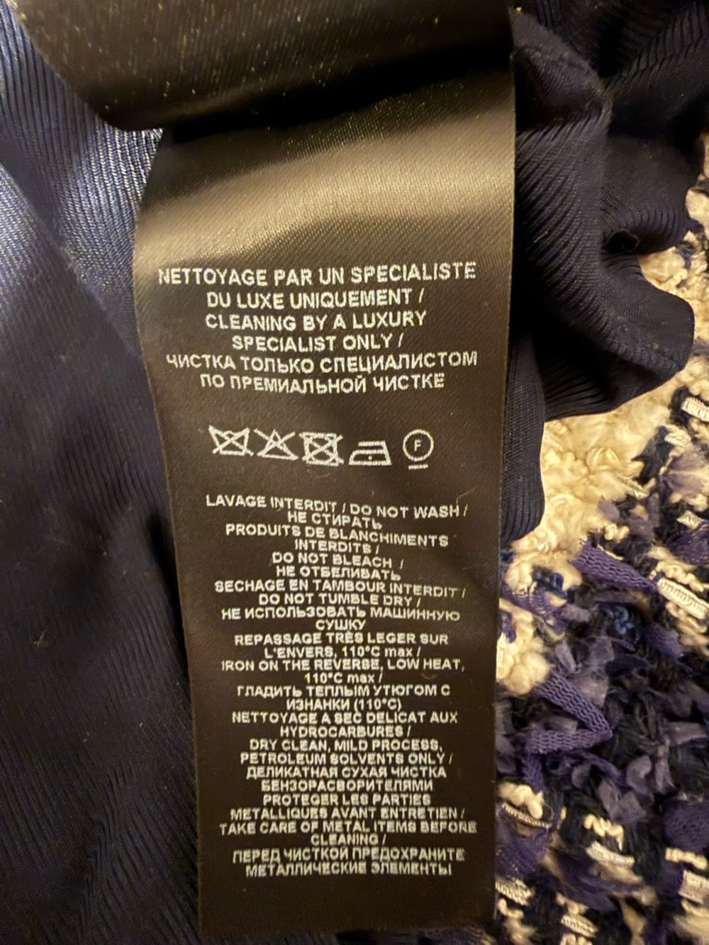 Balmain Navy and White Tweed Jacket with Branded Tag - Picture 10 of 11